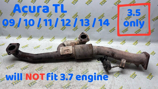 09-14 Acura TL Exhaust Down J Pipe Y Flex Pipe 3.5 2009 2010 11 2012 13 2014 OEM