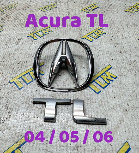 04-06 Acura TL Trunk Logo Badge Chrome Emblem A 2004 2005 2006 05 OEM