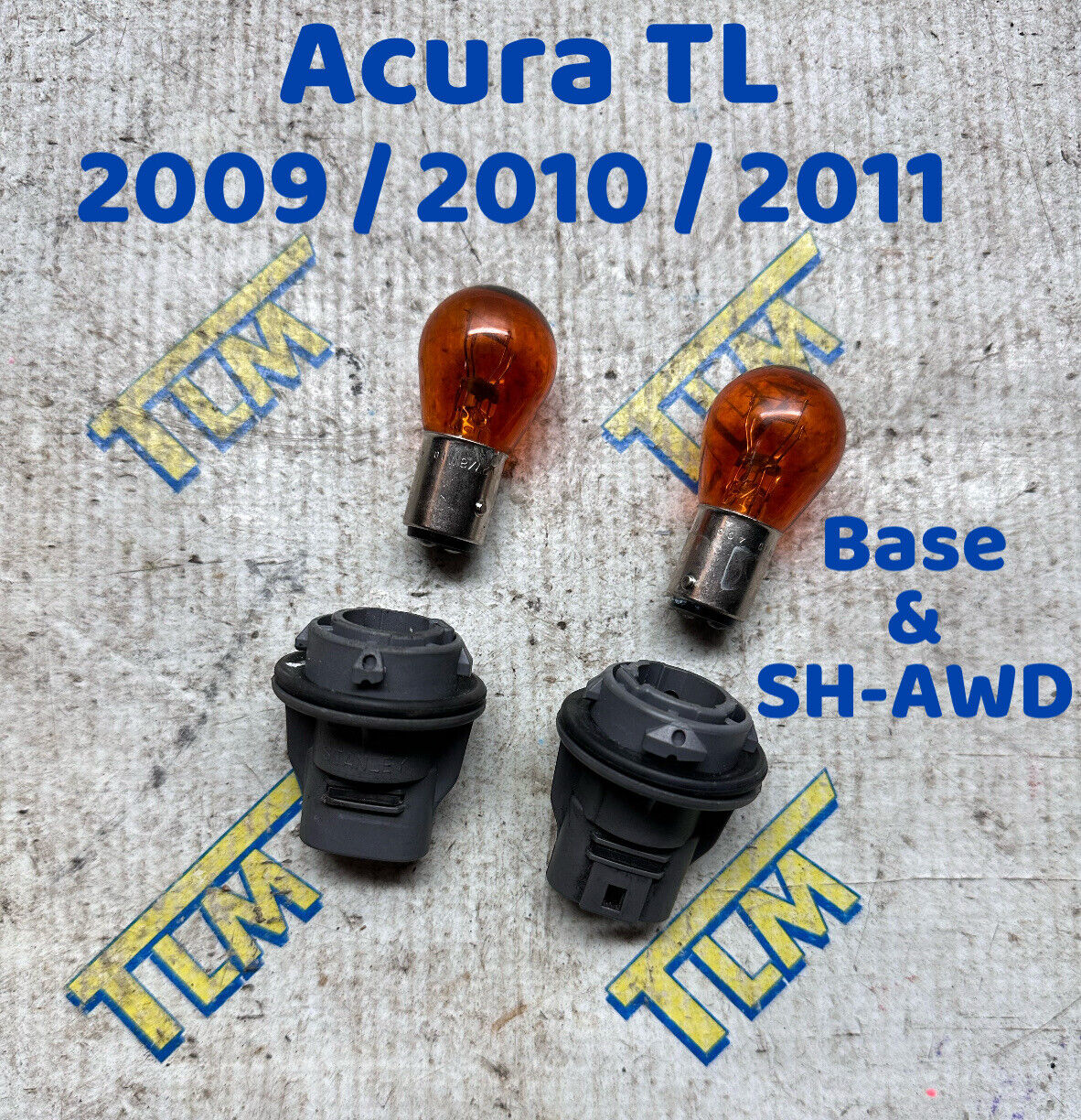 09-11 Acura TL Headlight Turn Signal Connector Socket w Bulbs 2009 2010 2011 OEM