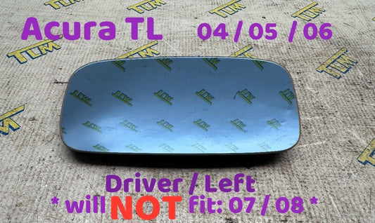 04-06 Acura TL Door Rear View Mirror Glass DRIVER LEFT 2004 2005 2006 05 OEM