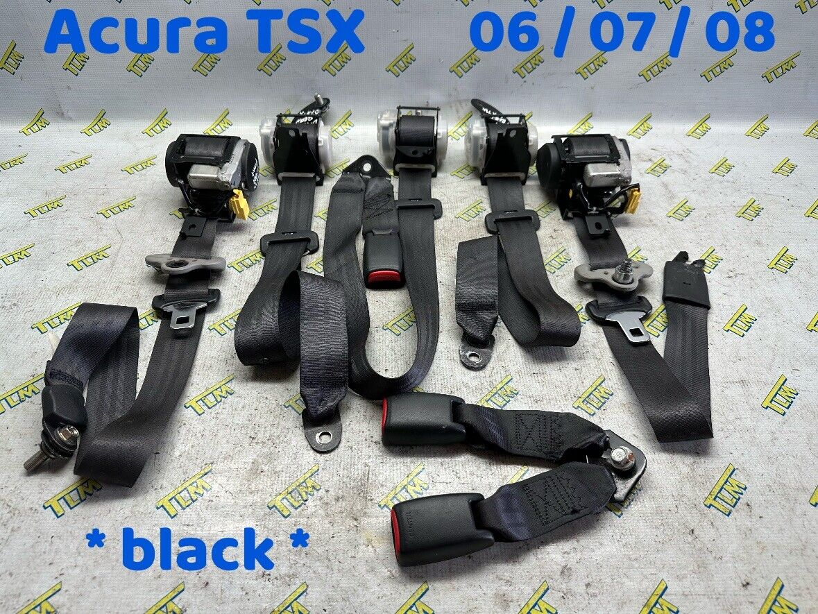 06 - 08 Acura TSX BLACK Seatbelt Set FRONT REAR LEFT RIGHT 2006 2007 2008 07 OEM