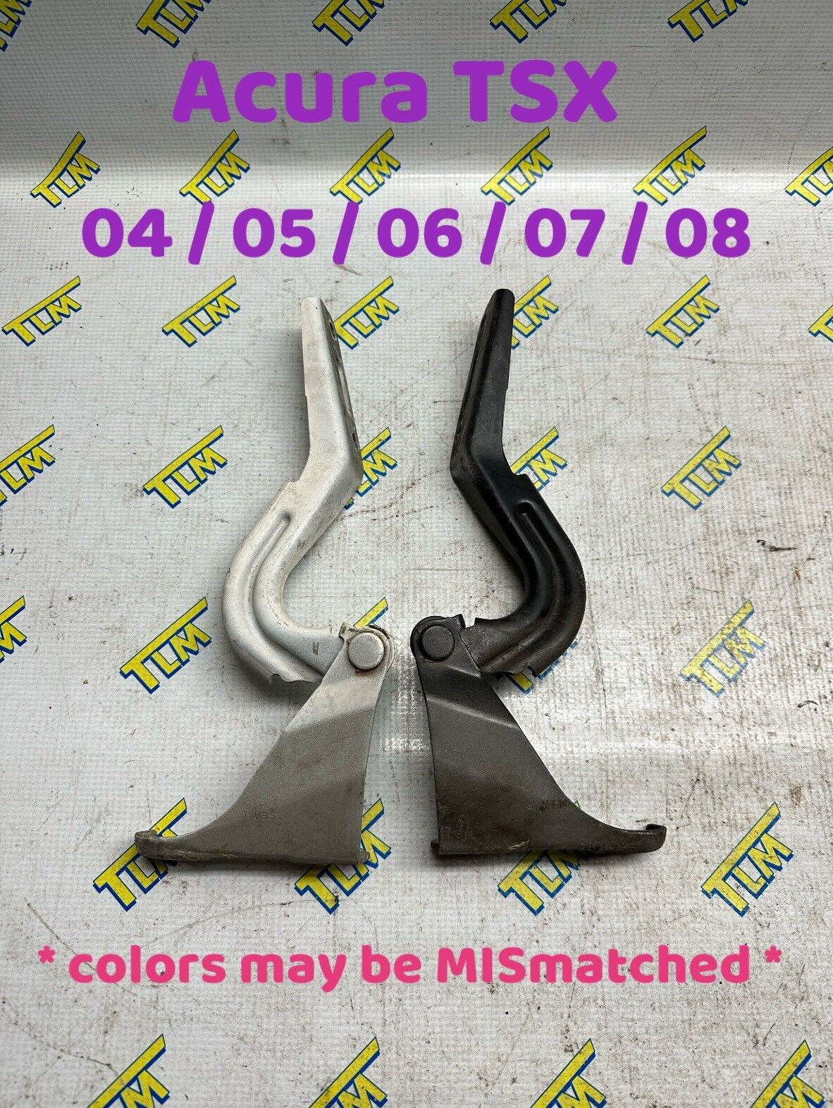 04-08 Acura TSX Hood Hinges Pair Left & Right 2004 2005 2006 2007 2008 05 06 OEM