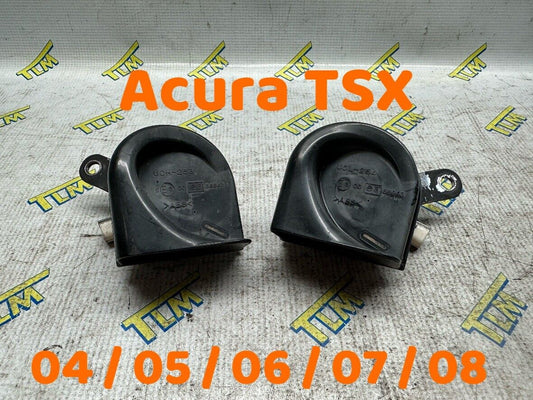 04-08 Acura TSX Horn Honk High & Low Sound Pair Set 2004 2005 2006 2007 2008 OEM