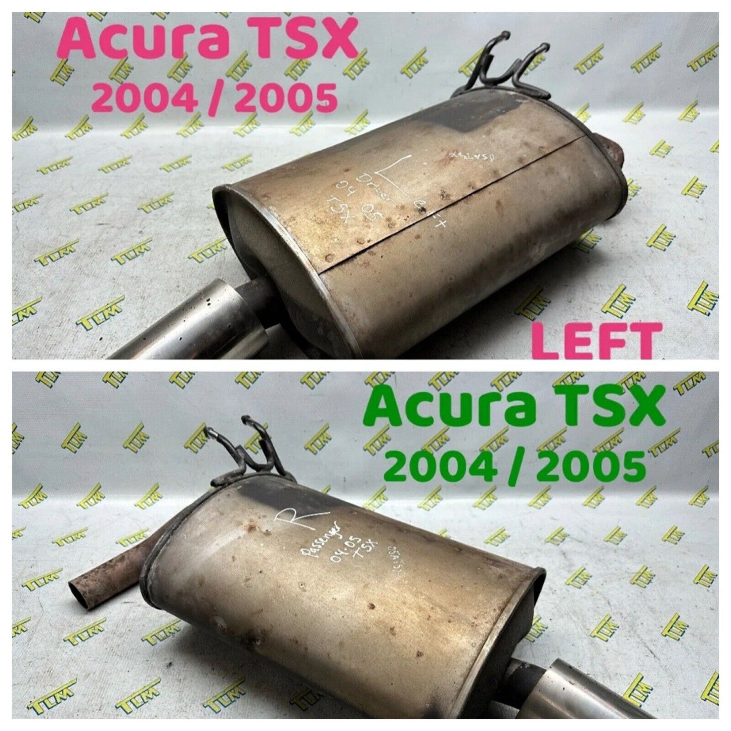 04 05 Acura TSX Exhaust Muffler DRIVER & PASSENGER LEFT & RIGHT 2004 2005 OEM