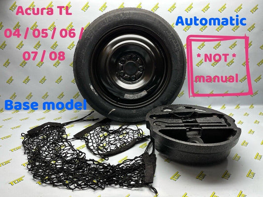 04-08 Acura TL Spare Tire Foam Tool Kit Donut Emergency 05 06 07 Cargo Nets OEM