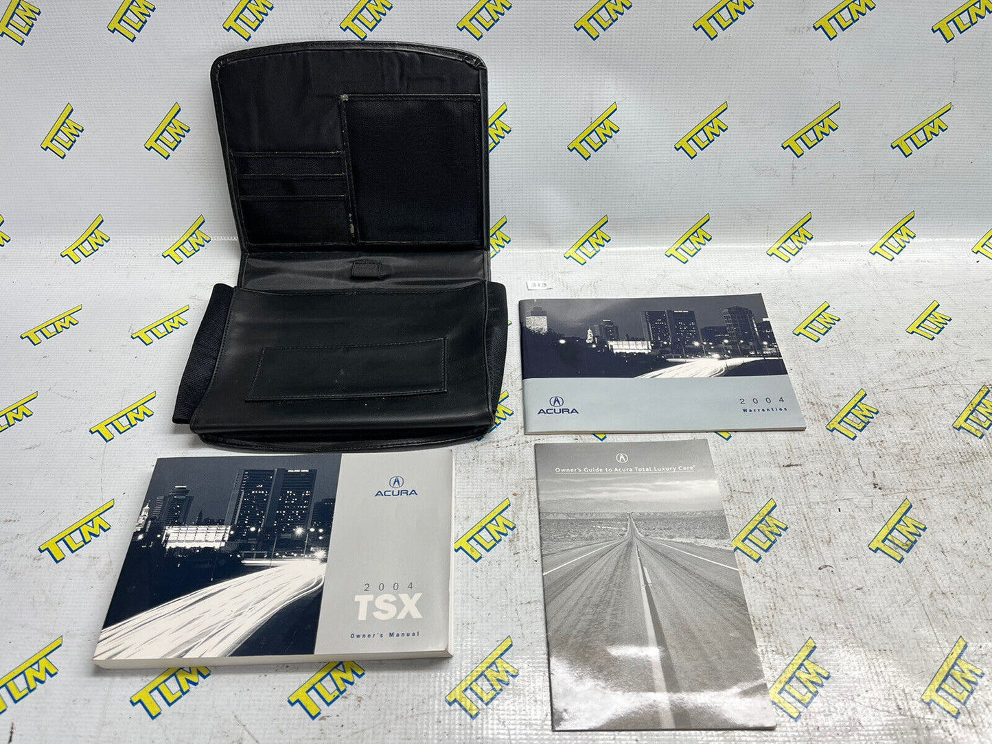 04 Acura TSX Owners Manual Information Book Glove Box Leather Case 2004 04 OEM