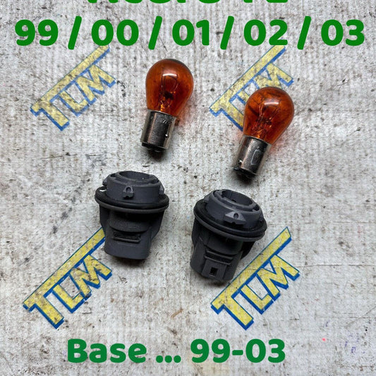 99-03 Acura TL Headlight Turn Signal Connector Socket w Bulbs 2000 2001 2002 OEM